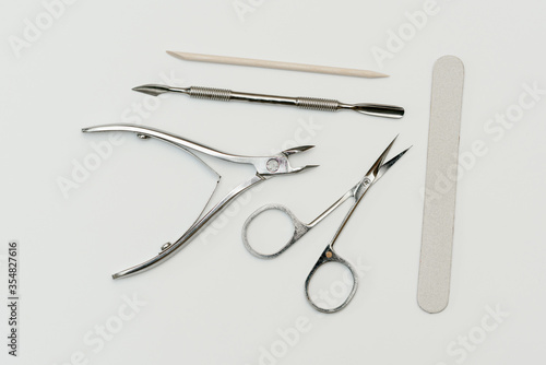 Set for manicure and Pedicuru on white background