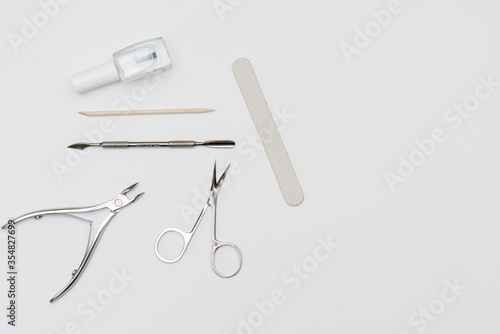 Set for manicure and Pedicuru on white background