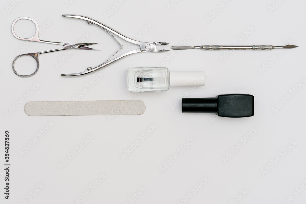 Set for manicure and Pedicuru on white background