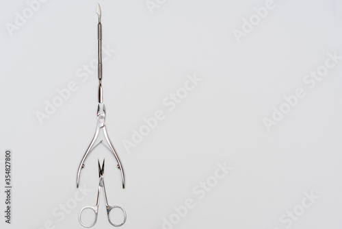 Set for manicure and Pedicuru on white background