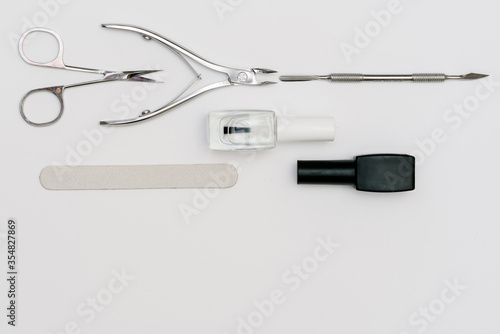 Set for manicure and Pedicuru on white background