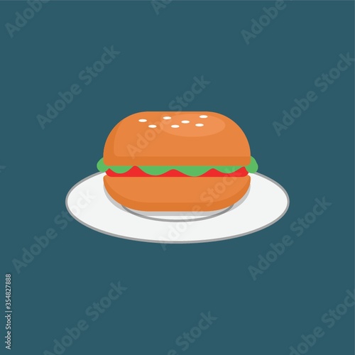Hamburger on a plate