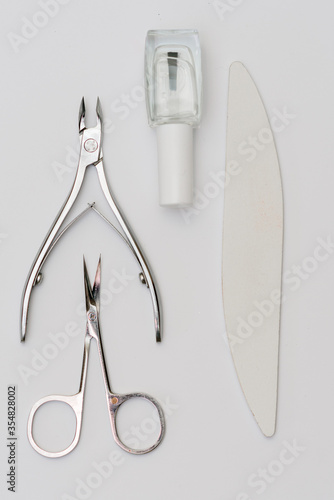 Set for manicure and Pedicuru on white background