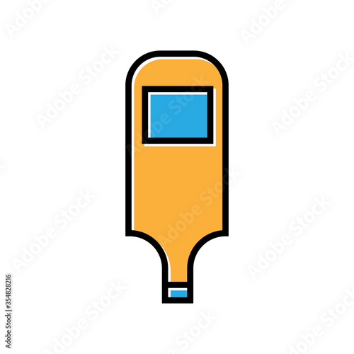 digital thermometer filled outline icon vector design