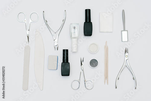 Set for manicure and Pedicuru on white background