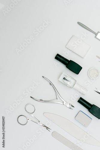 Set for manicure and Pedicuru on white background