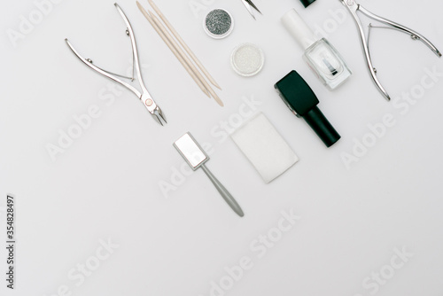 Set for manicure and Pedicuru on white background