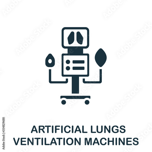 Artificial Lungs Ventilation Machines icon. Simple element from coronavirus collection. Creative Artificial Lungs Ventilation Machines icon for web design, templates, infographics and more