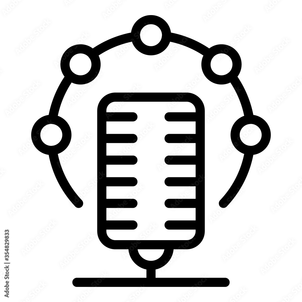 Translator microphone icon. Outline translator microphone vector icon for web design isolated on white background Translator microphone icon. Outline translator microphone vector icon for web design isolated on white background