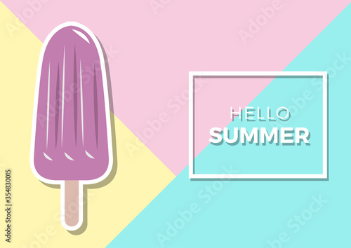 Summer Vector background with icecream and icicle. Design template for Brochure, Flyer or Depliant for business purposes.