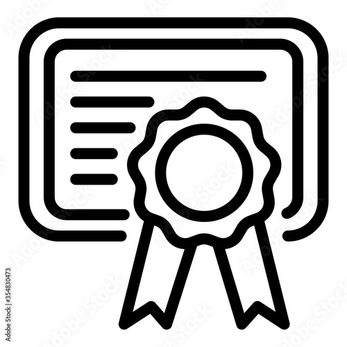 Groomer diploma icon. Outline groomer diploma vector icon for web design isolated on white background