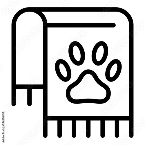 Groomer towel icon. Outline groomer towel vector icon for web design isolated on white background