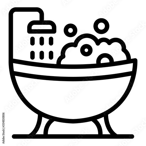 Groomer bathtub icon. Outline groomer bathtub vector icon for web design isolated on white background