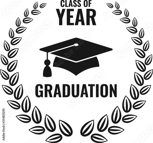 Graduation black logo isolated on white background.