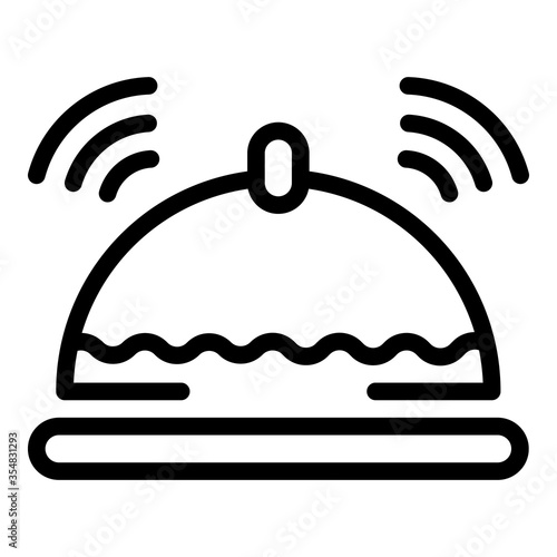 Butler ring bell icon. Outline butler ring bell vector icon for web design isolated on white background