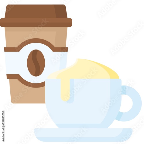 Take away coffee icon, Beverage flat vector illustration