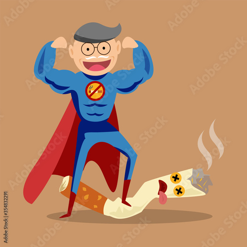 success to stop smoking concept. vector illustration