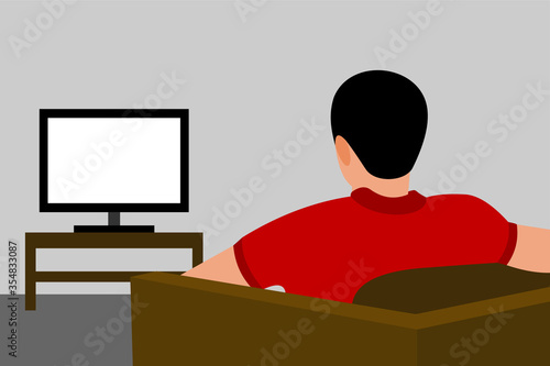 watching tv illustration