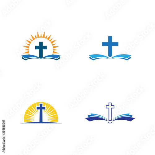 Set of Church logo template design vector