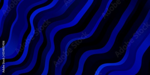 Dark BLUE vector backdrop with curves. Colorful illustration in circular style with lines. Pattern for commercials, ads.