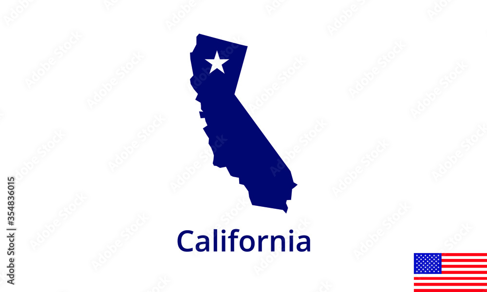 California map USA state star symbol vector illustration Stock Vector California map USA state star symbol vector illustration Stock Vector