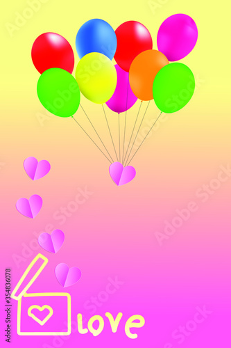 colorful balloons in the shape of heart