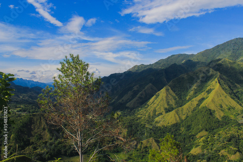 A view of Mount Nona in Enrekang, South Sulawesi, Indonesia, overgrown with trees