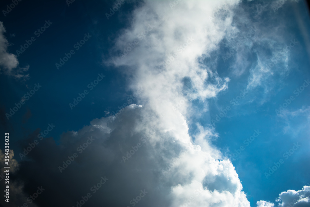 Obraz premium Natural clear sky and clouds at Cherrapunji in Meghalaya state of India, North East India 