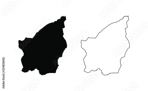 Εκτύπωση καμβά San Marino map silhouette line country Europe map illustration vector outline Eu