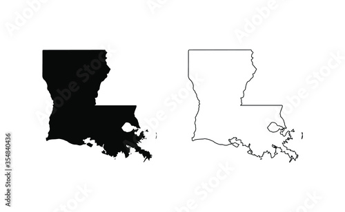 Vászonkép Louisiana state silhouette, line style