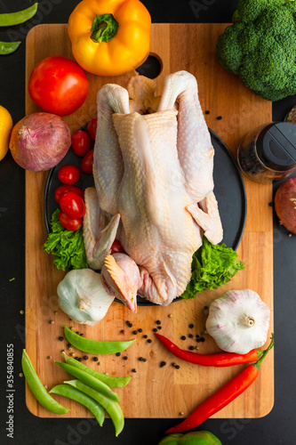Raw whole chicken