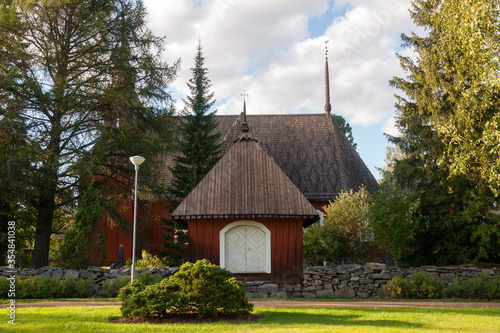 Pihlajаvesi (Petäjävesi) Old Church.  Church is listed as UNESCO World Heritage Site.   Pihlajаvesi (Petäjävesi) is municipality of Finland  photo