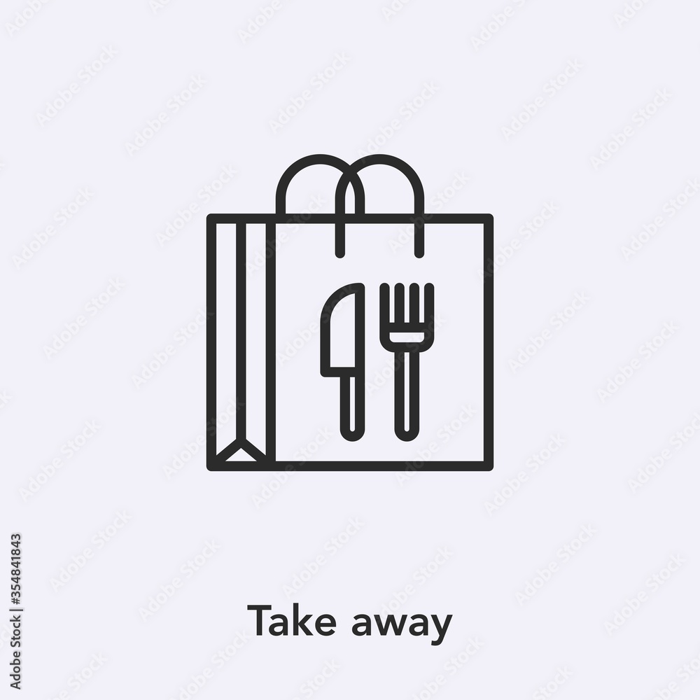 take away icon vector. Linear style sign for mobile concept and web design. take away symbol illustration. Pixel vector graphics - Vector. take away icon vector. Linear style sign for mobile concept and web design. take away symbol illustration. Pixel vector graphics - Vector.