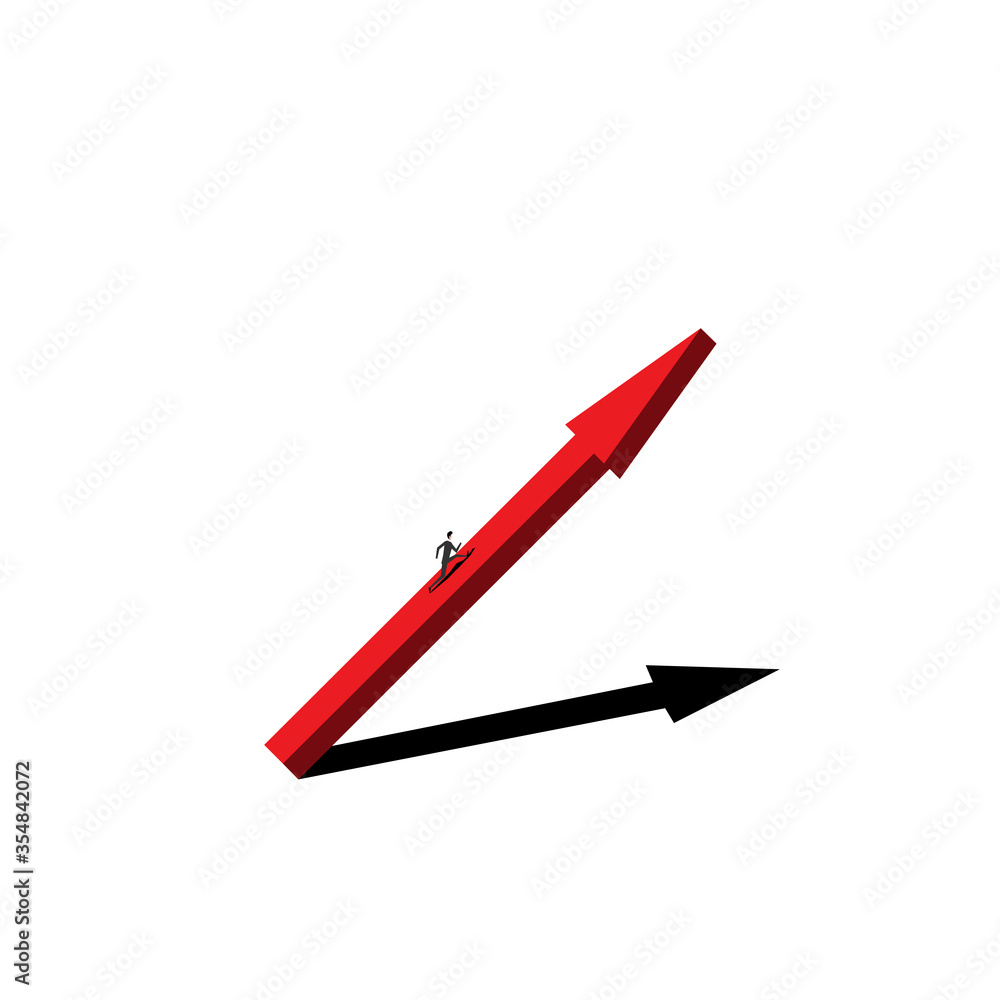 Business Growth/Career Concept - Geschäftsmann rennt Pfeil hinauf. Wachstum. Erfolg. Business Growth/Career Concept - Geschäftsmann rennt Pfeil hinauf. Wachstum. Erfolg.