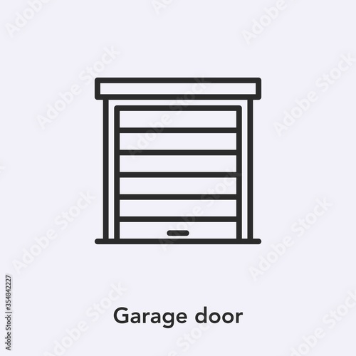 garage door icon vector. Linear style sign for mobile concept and web design. garage gate symbol illustration. Pixel vector graphics - Vector.
