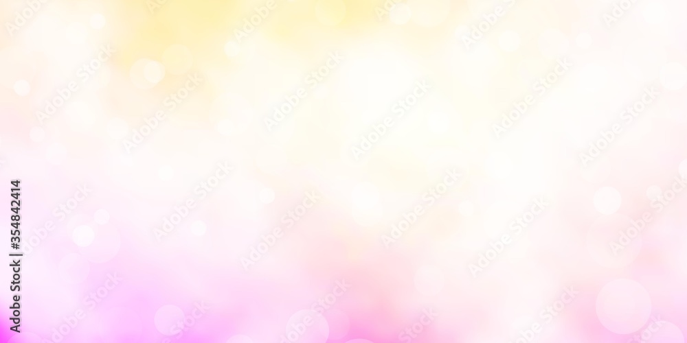 Light Pink, Yellow vector background with spots. Abstract colorful disks on simple gradient background. Design for posters, banners. Light Pink, Yellow vector background with spots. Abstract colorful disks on simple gradient background. Design for posters, banners.