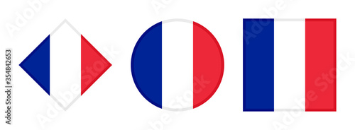 france flag icon set. isolated on white background