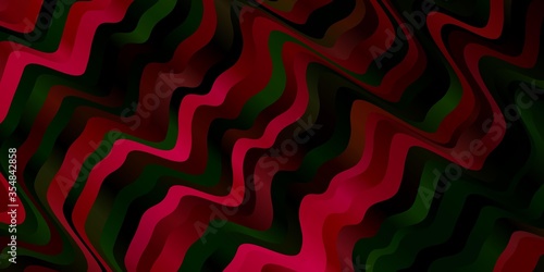Dark Pink, Green vector texture with curves. Abstract gradient illustration with wry lines. Pattern for ads, commercials.