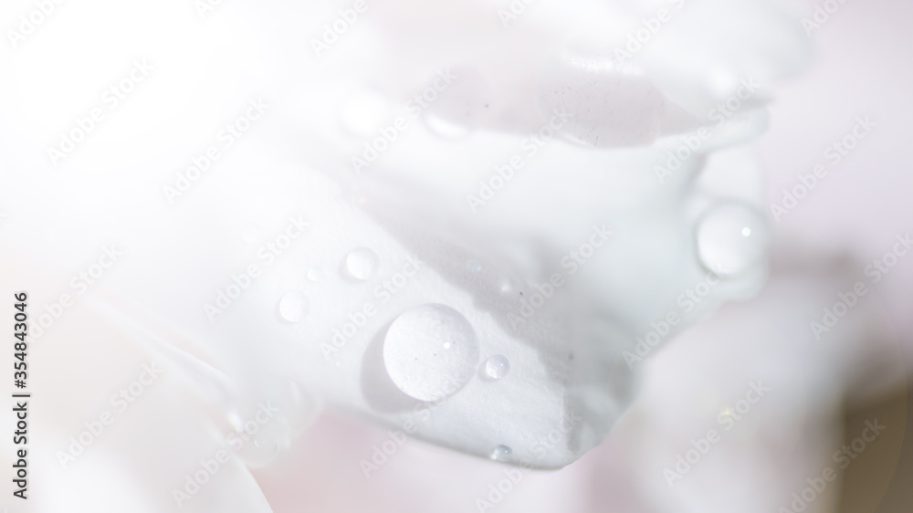 beautiful white peony flower with dew drops, close view beautiful white peony flower with dew drops, close view