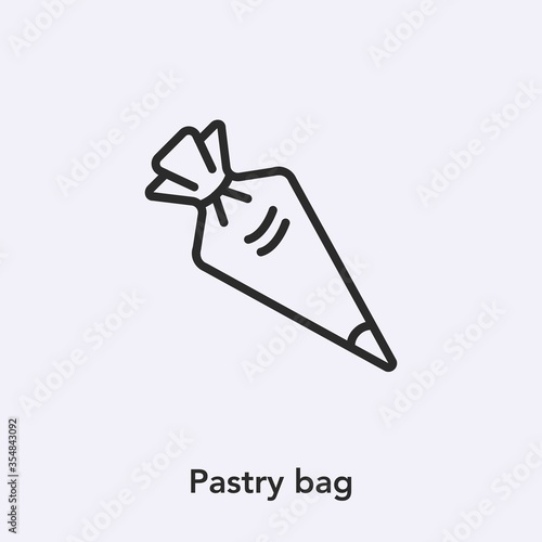 pastry bag icon vector. Linear style sign for mobile concept and web design. pastry bag symbol illustration. Pixel vector graphics - Vector.	