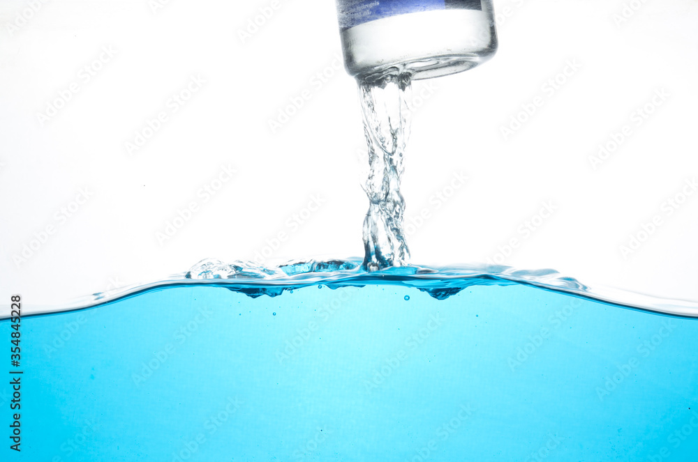 Water and bubbles on a white background Water and bubbles on a white background