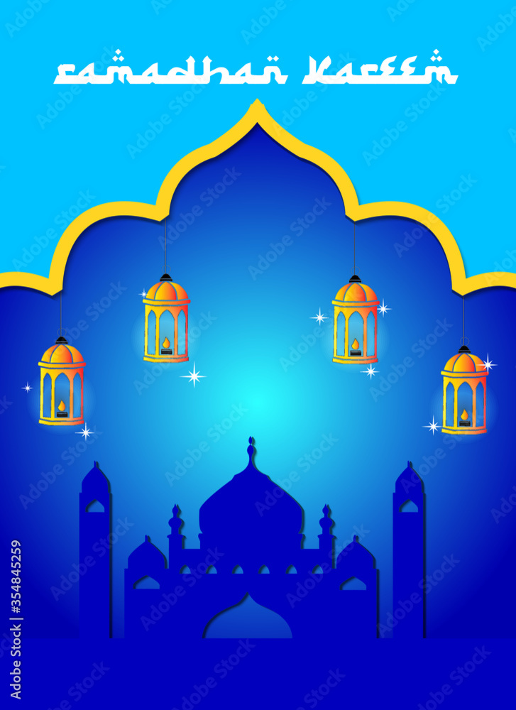 Vector Illustration of Hari Raya concept for muslim celebration.