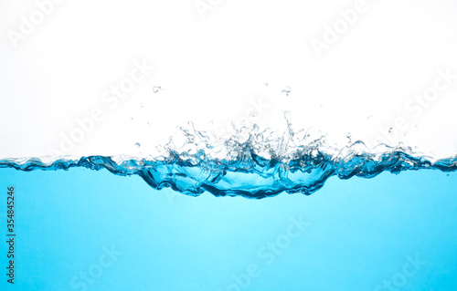 Water and bubbles on a white background