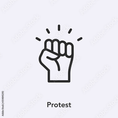 protest icon vector. Linear style sign for mobile concept and web design. protest symbol illustration. Pixel vector graphics - Vector.
