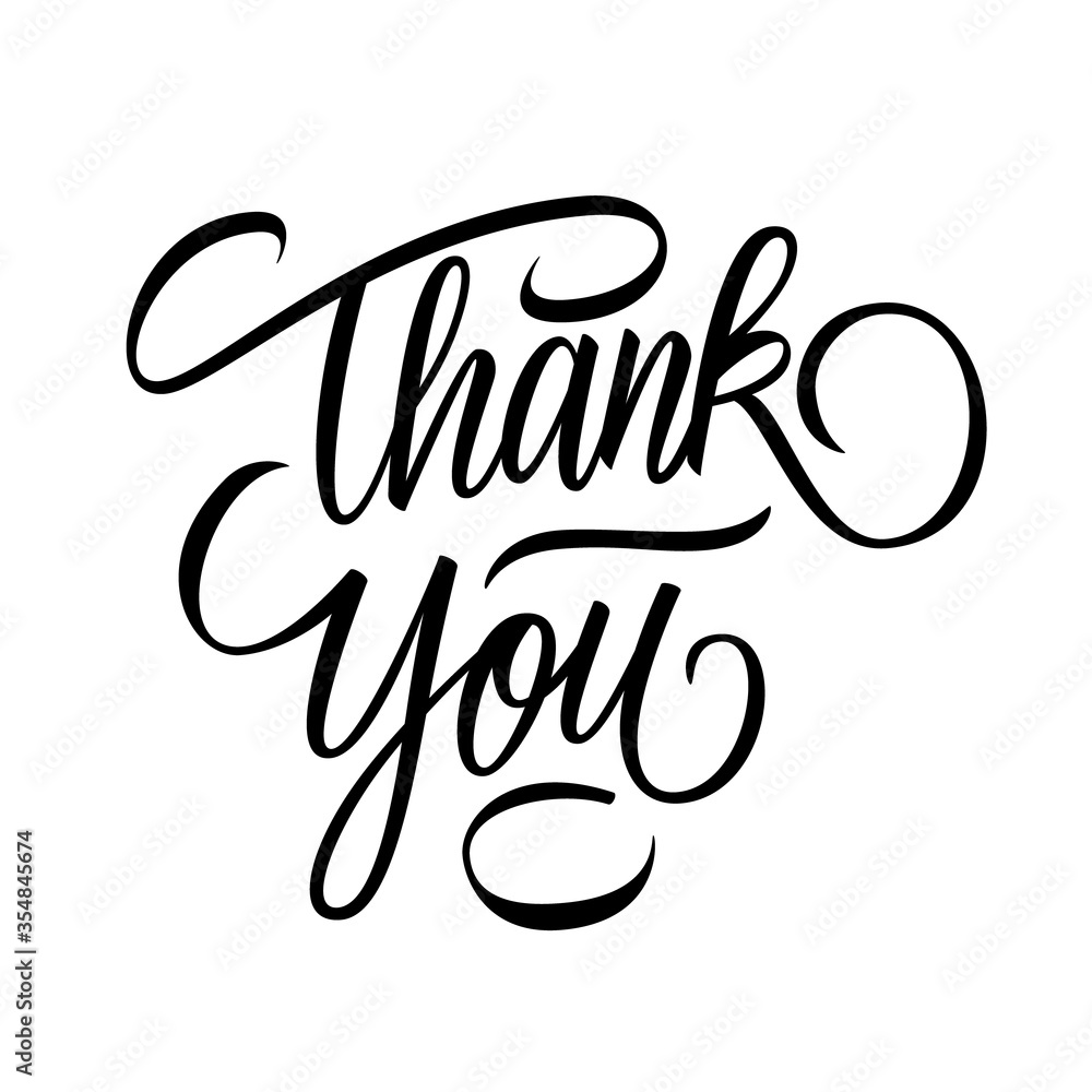 Obraz premium Thank You handwritten inscription. Hand drawn lettering. Thank You calligraphy. Thank you card. Vector illustration.