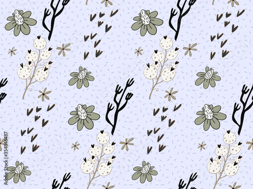 Bright color beautiful background. Tileable images from  colors and  herbs. Summer theme pattern.
