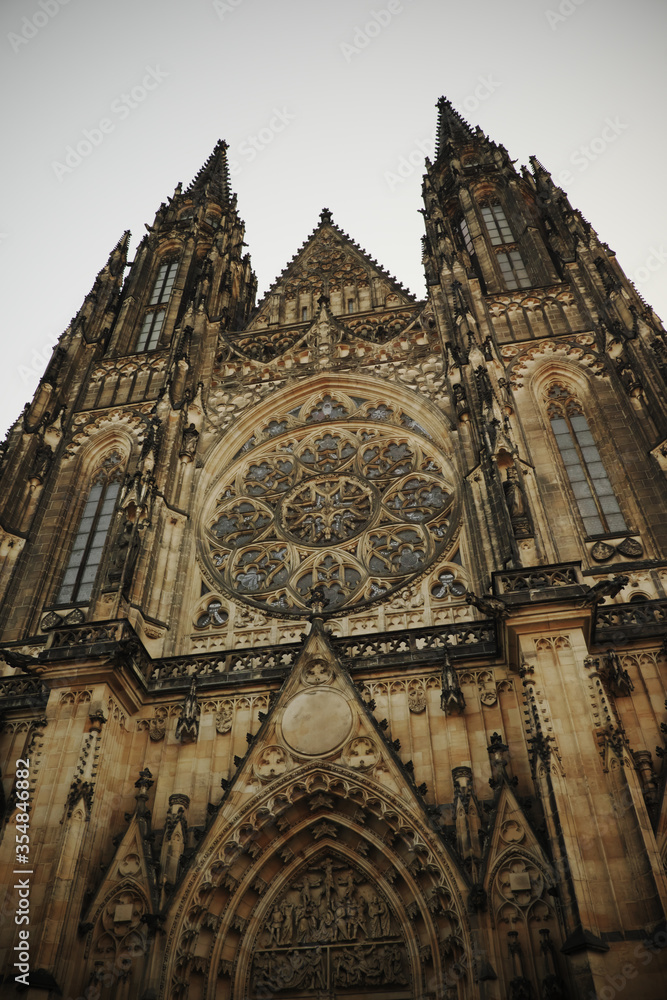 Fototapeta premium The medieval gothic St. Vitus Cathedral in Prague.