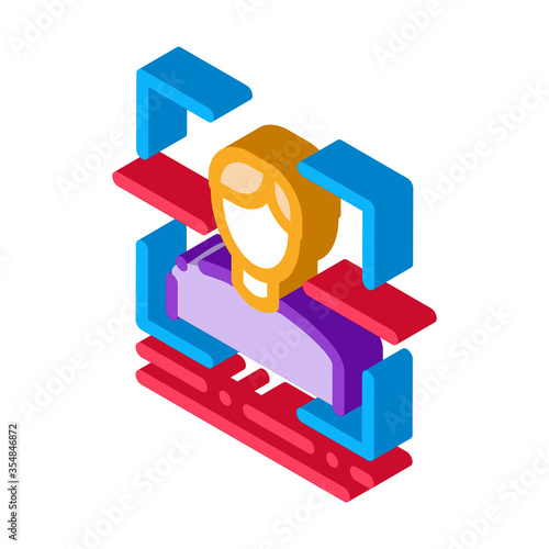 Information About Person When Scanning Icon Vector. Isometric Information About Person When Scanning sign. color isolated symbol illustration