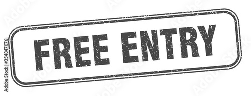 free entry stamp. free entry square grunge sign. label