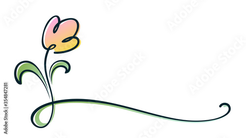 A symbol of a stylized garden tulip.